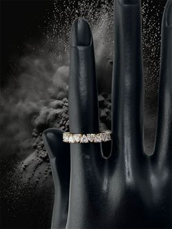 Heart shape lab Diamond eternity Band in gold