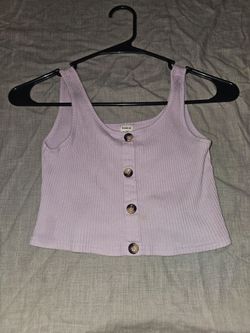 Purple crop top with buttons