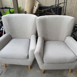 Pair Of Grey Arm Accent Living room Chairs 