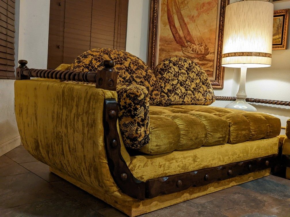 Spanish Revival Mid Century Modern Modular Sofa Set