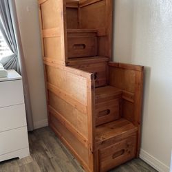 Wooden Staircase With Drawers