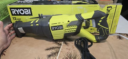 Ryobi 12 Amp Corded Reciprocating Saw (Model RJ186V). 