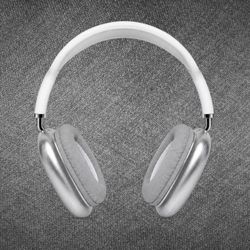 P9 Silver Padded Wireless Bluetooth Over-Ear Headphones
