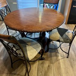 Solid Wood Dining Table With Chairs