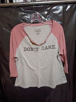 Freeze Girls 3/4 Sleeve T-shirt Large, Don't Care.