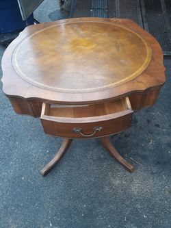Leather top table