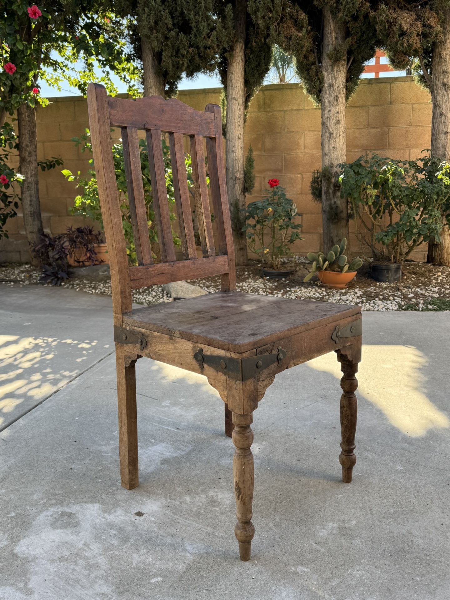 Antique Red Rose Wood Colonial Style Chair