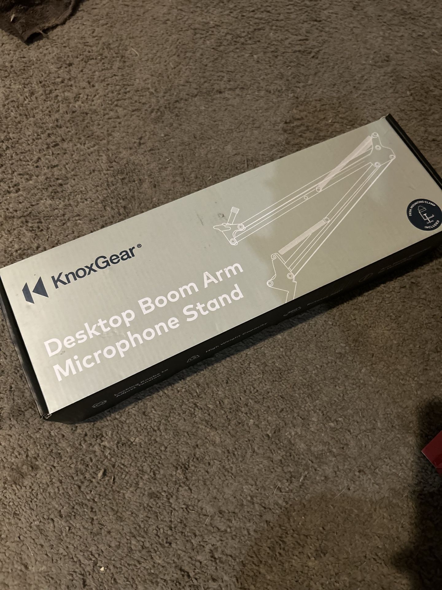 Desktop boom arm microphone stand