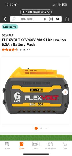 FLEXVOLT 20V/60V MAX Lithium-Ion 6.0Ah Battery