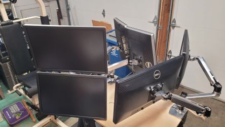 Ergotron Adjustable Arm Setups with 24" Dell Monitors
