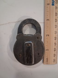 Vintage Chicago and Northwestern Railroad Steel Signal Lock no Key