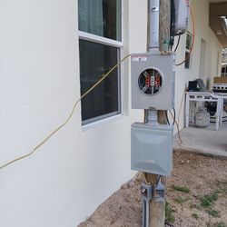 Temporary Power Pole With Breaker Box