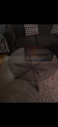 Smoke glass top coffee table