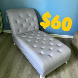 Light Blue Gray Chaise Lounge Chair