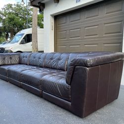 Sectional Couch/Sofa - Modular - Italian Leather - Brown - Delivery Available 🚛
