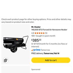 Mr. Heater 140000 BTU Forced Air Kerosene Heater