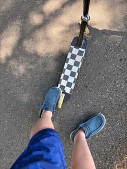 Pro Stunt Scooter with Checkered Deck