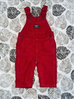 OshKosh 6 Months Baby Boy Red Overalls