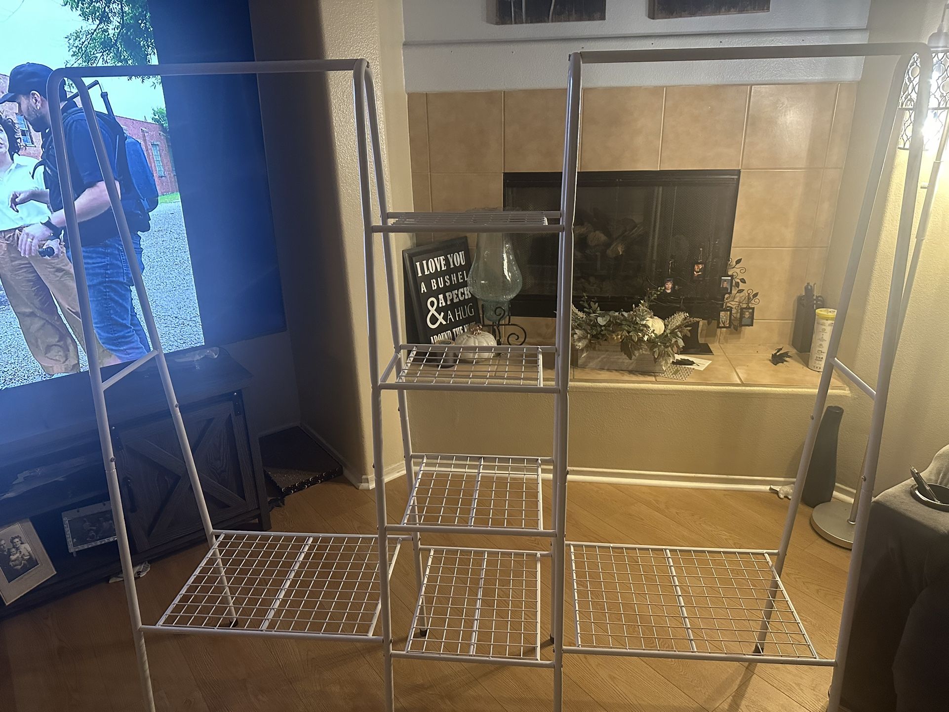 White Clothing Rack With Shelves