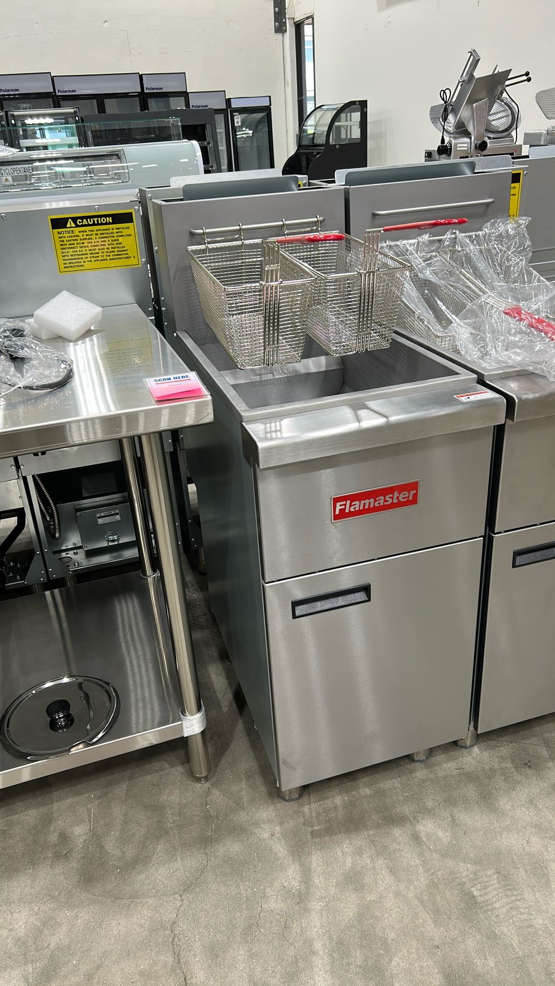 Gas Fryer - Flamaster FLM-F3-LP 40lb Capacity, 15.5″, 3 Tubes, 90,000 BTU
