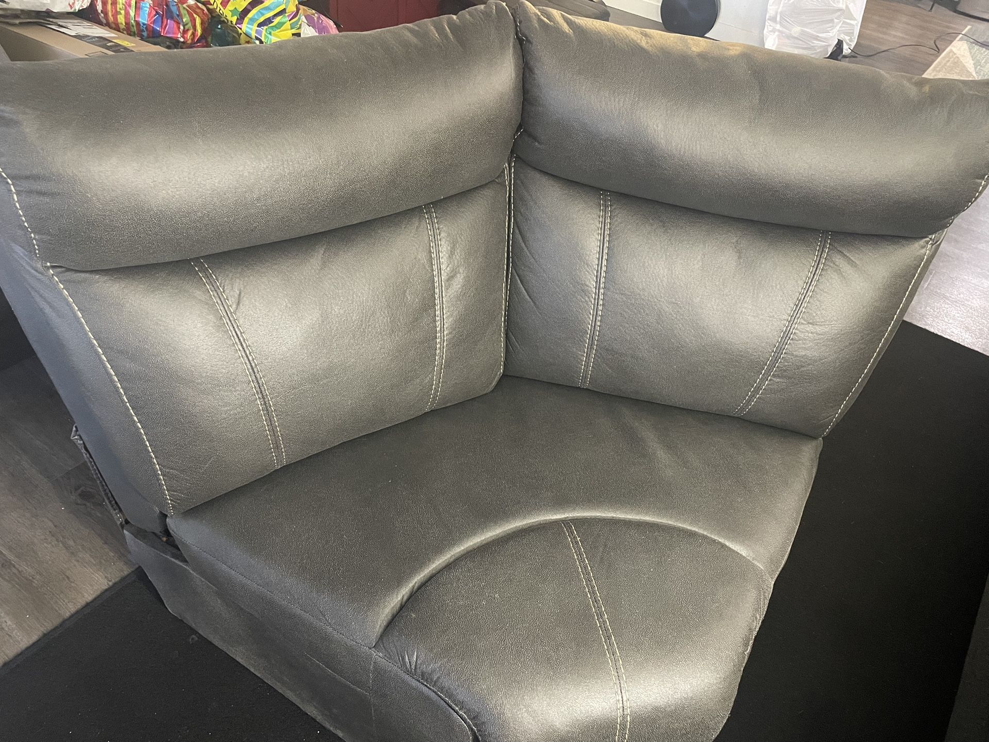 Faux Brown Leather Sofa Chair