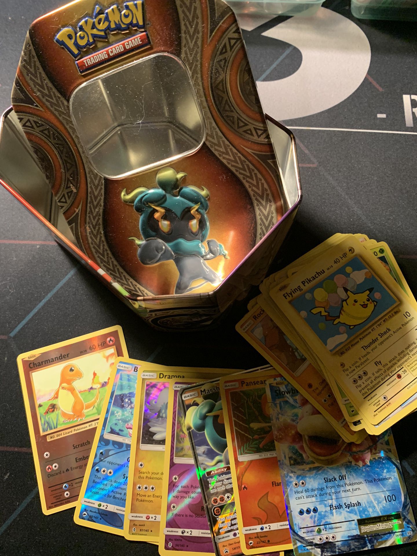Pokémon Cards and empty can