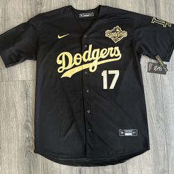 s Angeles Dodgers Ohtani Black/Gold/silver World Series Jersey