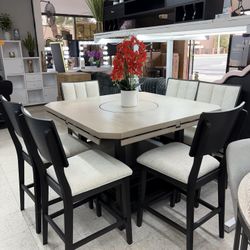 Round Or Square Solid Wood Dining Table Set NEW