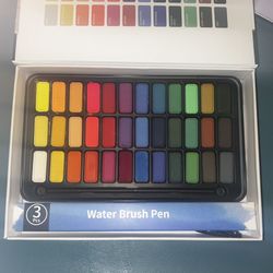 🎨 36-Color Watercolor Paint Set with Metal Case & Brush Pens — NEW