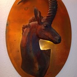 Pair Copper Relief Signed By Gastone