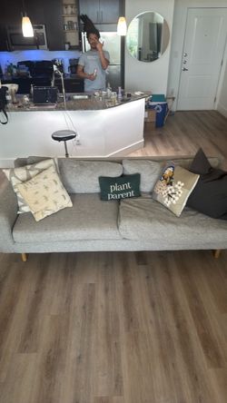 West Elm Gray Sofa / Couch – Mid-Century Style