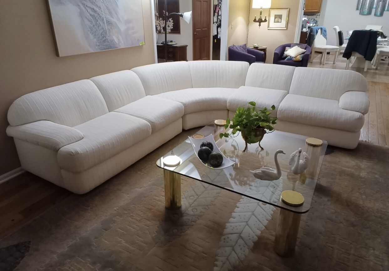 Sectional Couch Sofa & Chaise Lounge With Footstool