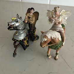 Two Plastic Horses With Fairy Family