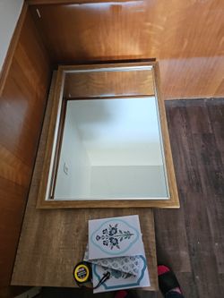 Brown Wood Trim Mirror