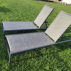 2 Reclining Pool Lounge Chairs – Modern Style