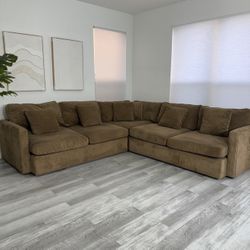 Sectional Couch Brown – Kevin Charles Furniture - Free Delivery 