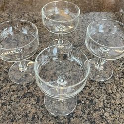 Lot of 4 Federal Glass Executive Champagne 5 1/2 Oz Glassware Restaurant Hotel