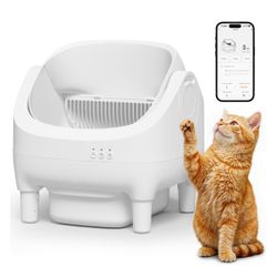 🔥 Self-Cleaning Smart Cat Litter Box – No Scooping, No Odor! 🐱 Open-Top Design | App Control | Automatic Cleaning | Cleaner Home for Cats & Owners
