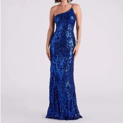 Windsor Dress| Eleanor Form Sequin One Shoulder Prom Dress