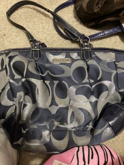 Blue And Silver Coach Purse 