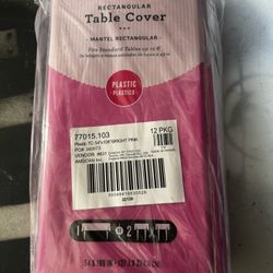 Bright pink rectangular tablecloth