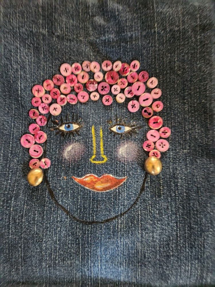 Denim Purse Handpainted 