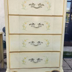 Floral French Anthropologie Boho Dresser & Nightstand Storage Yellow 