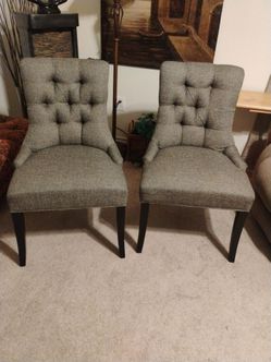2 Matching Grey Camden Collection Accent Chairs
