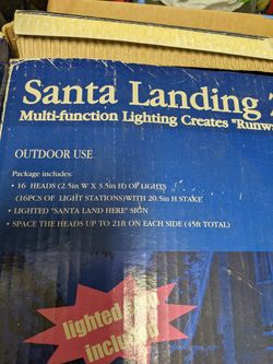Vintage Santa Landing Zone Airport Lights