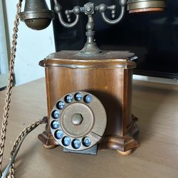 Vintage rotary brash and Wood phone