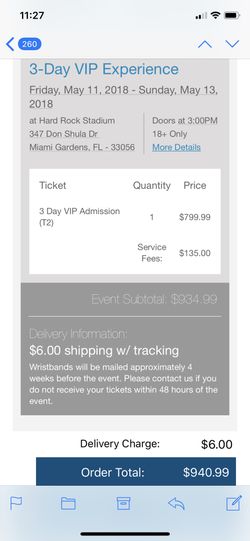 3 day tier 2 VIP Rolling Loud wristband