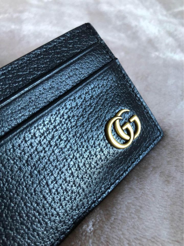 Gucci leather money clip wallet 皮錢夾銀包, 名牌, 手袋及銀包