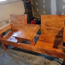 Home Made Bench Seat With Table