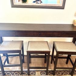 Bar Table With 3 Stools 